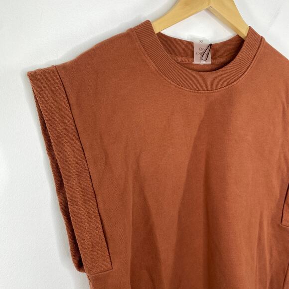 CALIA Orange Extended Shoulder Sleeveless Top Shirt Cuffed Womens Size XS - Picture 4 of 10